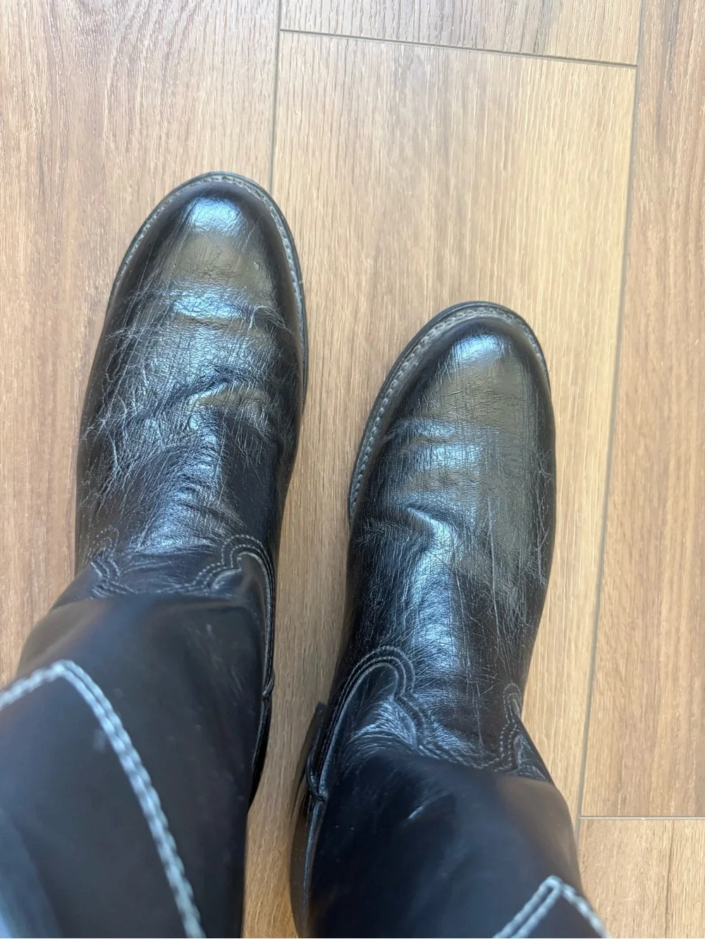 Vintage Larry Mahan Smooth Ostrich Roper Boots Mens Size 9.5 D Western Cowboy